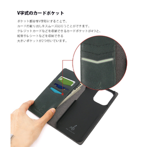 ABBI SIGNATURE iPhone 14 Pro用INTAGE イタリアンレザーダイアリーケース ワイン ABS24072I14PWN-イメージ10