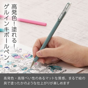 ぺんてる ゲルボールペン マットホップ 1.0mm グレー FC992TB-K110-VN-イメージ2