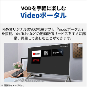 富士通 23．8型フルHD/Ryzen 5/Radeon 740M/メモリ16GB/約512GB SSD/WiFi 6E FMV Desktop F ホワイト FMVF55L1WA-イメージ6
