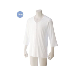 ケアファッション 7分袖大寸ワンタッチシャツ(紳士) ホワイト 3L FCP5264-03813305-イメージ1