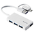 エレコム USB Type-C(TM)変換アダプター付き USB3．0超薄型ハブ゛ ホワイト U3H-CA4004BWH-イメージ1