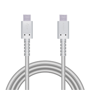 エレコム USB2．0ケーブル(C-C、USB PD対応、高耐久) 1．2m ホワイト MPA-CCS12PNWH-イメージ2