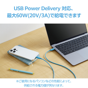 エレコム しろちゃんUSB Type-C(TM)ケーブル 2．0m ベイビー(ブルー×ブラック) MPA-CCF20BUF-イメージ4