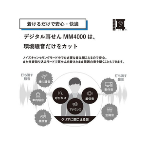 キングジム デジタル耳せん 黒 FC808NX-MM4000-BK-イメージ2