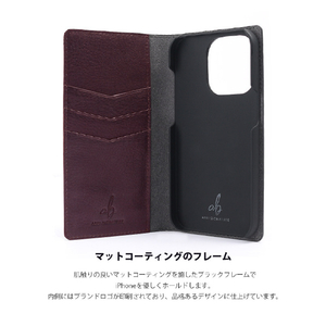 ABBI SIGNATURE iPhone 14 Pro用INTAGE イタリアンレザーダイアリーケースケース タン ABS24073I14PTN-イメージ11