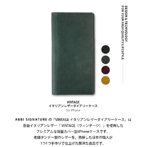 ABBI SIGNATURE iPhone 14 Pro用INTAGE イタリアンレザーダイアリーケースケース タン ABS24073I14PTN-イメージ3