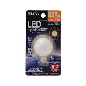 エルパ LED電球 E12口金 全光束15lm(0．5Wミニボールタイプ相当) 電球色 1個入り elpaball mini LDG1L-G-E12-G231-イメージ1