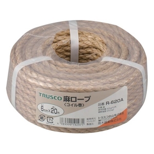 トラスコ中山 麻ロープ 3つ打 線径6mm×長さ20m FC441GK-5113326-イメージ1