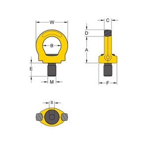 ＹＯＫＥ キー付きアイポイント M56 34t 縦吊り34／90°､横吊り16M56147102 FC224HH-2063548-イメージ2