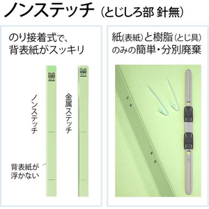 プラス フラットファイル 樹脂とじ具 10冊A4-Sグリーン FCF482T-NO.021S/79-436-イメージ7