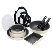 アイリスオーヤマ ダイヤモンドコートパン IH12点セット アイボリー FC630SR-DCI-T12S