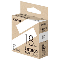 カシオ Lateco専用テープ(黒文字/18mm幅) 白テープ XB-18WE