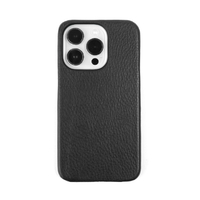ABBI SIGNATURE iPhone 14 Pro用VINTAGE イタリアンレザーバックカバー ブラック ABS24074I14PBK