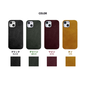 ABBI SIGNATURE iPhone 14 Pro用VINTAGE イタリアンレザーバックカバー ブラック ABS24074I14PBK-イメージ14