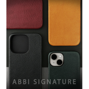 ABBI SIGNATURE iPhone 14 Pro用VINTAGE イタリアンレザーバックカバー ブラック ABS24074I14PBK-イメージ16