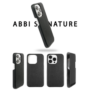 ABBI SIGNATURE iPhone 14 Pro用VINTAGE イタリアンレザーバックカバー ブラック ABS24074I14PBK-イメージ5