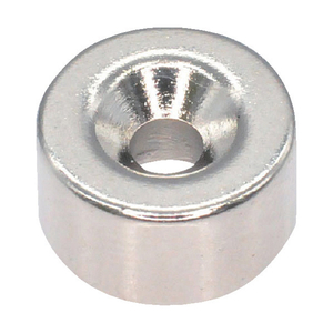 トラスコ ネオジム丸形磁石　皿ねじ穴付　外径９ｍｍ×５ｍｍ　Ｍ２　１個入 TRUSCO　ネオジム磁石（丸形皿ねじ穴付） T09R05-M2-イメージ1