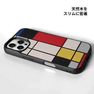 Man & Wood iPhone 16 Pro用MagSafe対応天然木ケース Mondrian Wood I27074I16PR-イメージ4