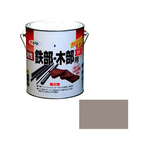 アサヒペン 油性鉄部木部用EX 1.6L ライトグレー FC661NV-イメージ1