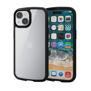 エレコム iPhone 15用TOUGH SLIM LITE フレームカラー ブラック PM-A23ATSLFCBK-イメージ2