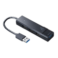 サンワサプライ USB3．1 Gen1+USB2．0コンボハブ ブラック USB-3H421BK