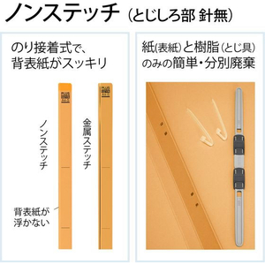 プラス フラットファイル 樹脂とじ具 10冊A4-Sイエロー FCF483T-NO.021S/79-437-イメージ7
