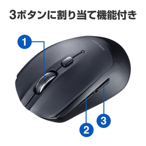 サンワサプライ BluetoothブルーLEDマウス(5ボタン) ブラック MA-BB509BK-イメージ13