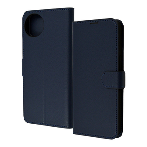 レイアウト AQUOS wish4用Like standard 耐衝撃 手帳型レザーケース シンプル マグネット ダークネイビー RT-AQL2ELC1/DN-イメージ1