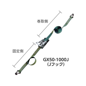 トラスコ中山 TRUSCO 強力型ベルト荷締機 50mm幅 1000kg Jフック 151-Jフックタイプスチール FC462HK-1153021-イメージ5