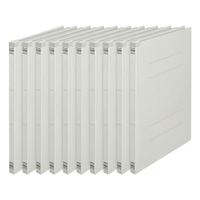 プラス フラットファイル 樹脂とじ具 10冊A4-Sグレー FCF485T-NO.021S/79-439