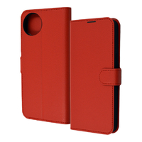 レイアウト AQUOS wish4用Like standard 耐衝撃 手帳型レザーケース シンプル マグネット レッド RT-AQL2ELC1/R