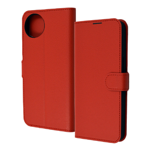 レイアウト AQUOS wish4用Like standard 耐衝撃 手帳型レザーケース シンプル マグネット レッド RT-AQL2ELC1/R-イメージ1