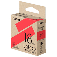 カシオ Lateco専用テープ(黒文字/18mm幅) 赤テープ XB-18RD