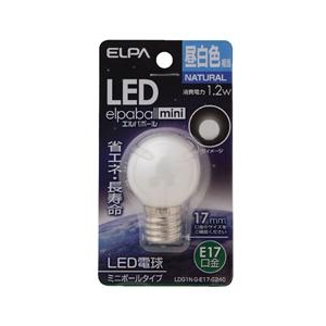 エルパ LED電球 E17口金 全光束55lm(1．2Wミニボールタイプ相当) 昼白色 1個入り elpaball mini LDG1N-G-E17-G240-イメージ1
