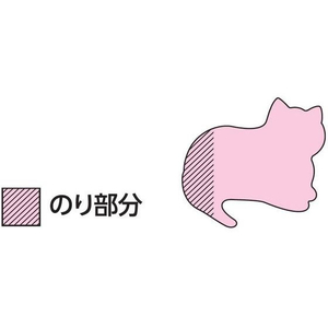 3M ポスト・イット シルエットノート 強粘着 ネコ 52×69mm 3色 3冊 FCF988T-SSS-NEU-イメージ3