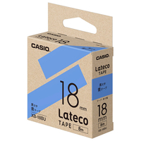 カシオ Lateco専用テープ(黒文字/18mm幅) 青テープ XB-18BU