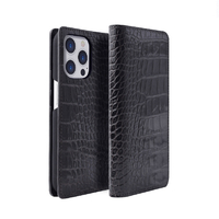 ABBI SIGNATURE iPhone 14 Pro用LIPARI イタリアンレザーダイアリーケース ブラック ABS24078I14PBK