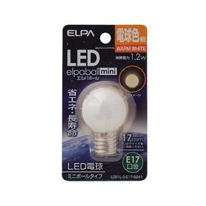 エルパ LED電球 E17口金 全光束45lm(1．2Wミニボールタイプ相当) 電球色 1個入り elpaball mini LDG1L-G-E17-G241-イメージ1