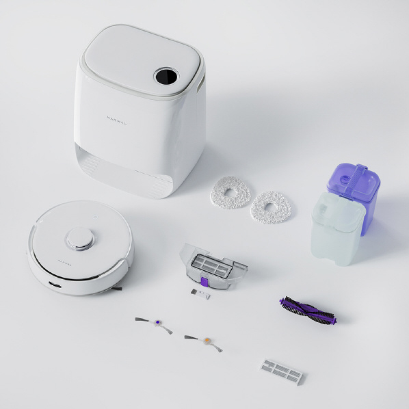 NARWAL ロボットクリーナー NARWAL Freo ホワイト YJCC012 NARWAL 充電ステーション 5cm ロボット掃除機本体