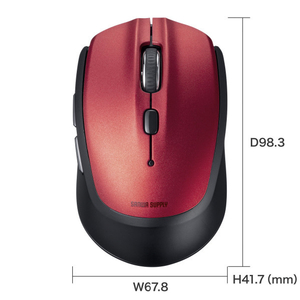 サンワサプライ BluetoothブルーLEDマウス(5ボタン) レッド MA-BB509R-イメージ14
