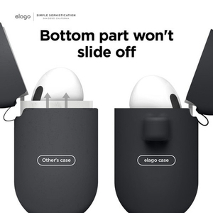 elago AirPods 3用シリコンケース ブラック EL_AP3CSSCOH_BK-イメージ3