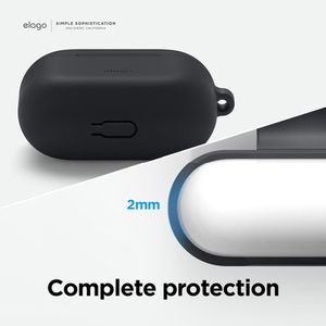 elago AirPods 3用シリコンケース ブラック EL_AP3CSSCOH_BK-イメージ4