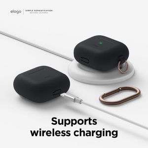 elago AirPods 3用シリコンケース ブラック EL_AP3CSSCOH_BK-イメージ5