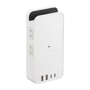 オーム電機 フラット壁タップ PD対応30W 4個口 白 HS-AK4UW25-イメージ1