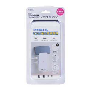 オーム電機 フラット壁タップ PD対応30W 4個口 白 HS-AK4UW25-イメージ4