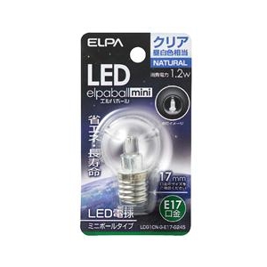 エルパ LED電球 E17口金 全光束55lm(1．2Wミニボールタイプ相当) クリア昼白色 1個入り elpaball mini LDG1CN-G-E17-G245-イメージ1