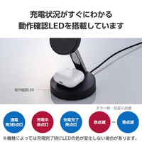 ELECOM - ELECOM　2in1 マグネットQi2規格対応ワイヤレス充電器 W-MS11BK　ブラック 2in1 マグネットQi2規格対応ワイヤレス充電器(15W+5W・スタンド