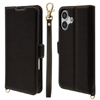 ラスタバナナ iPhone 17用　薄型手帳ケース　ハンドストラップ付き　 ブラック 8856IP5ABSMHBK