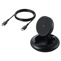 エレコム マグネットQi2規格対応ワイヤレス充電スタンド(15W・折り畳み) ブラック W-MA08BK