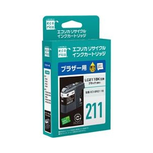 エコリカ LC211BK互換 リサイクルインクカートリッジ ブラック(顔料) ECI-BR211B エコリカ LC211BK互換 リサイクルインクカートリッジ ブラック(顔料) ECI-BR211B